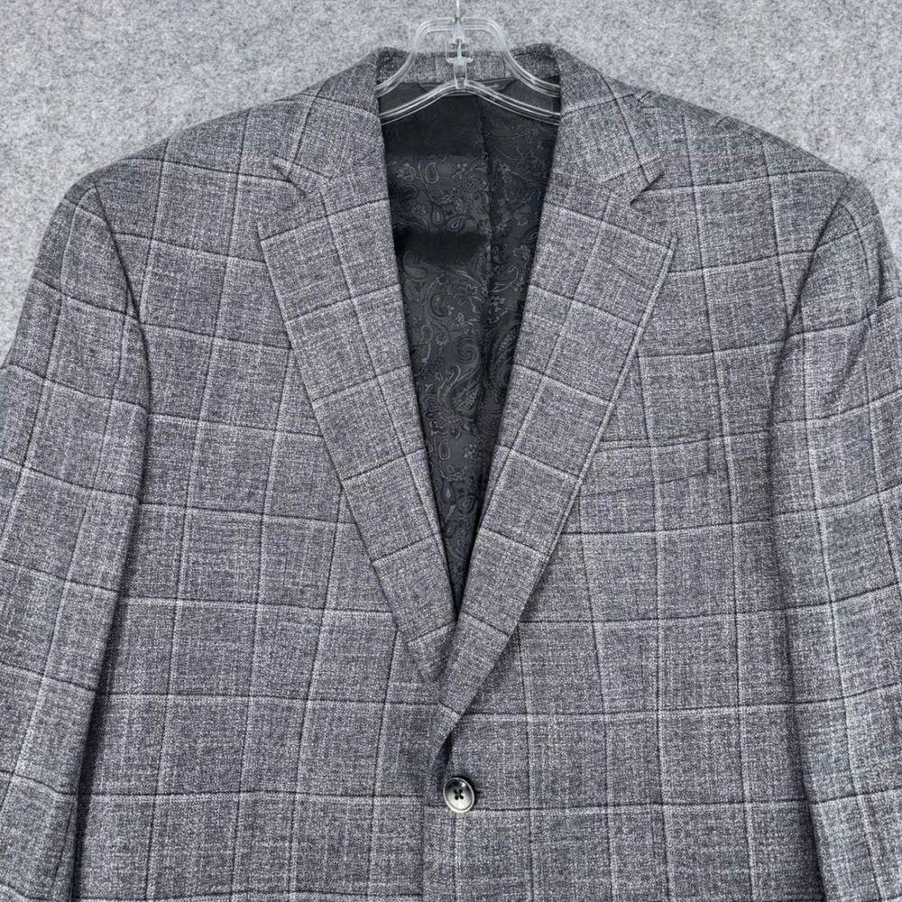 Patrick James Reserve Grey Windowpane Bamboo Sport Coat Blazer Mens 40R Canada